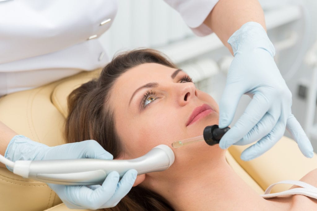 Woman getting a medical grade facial